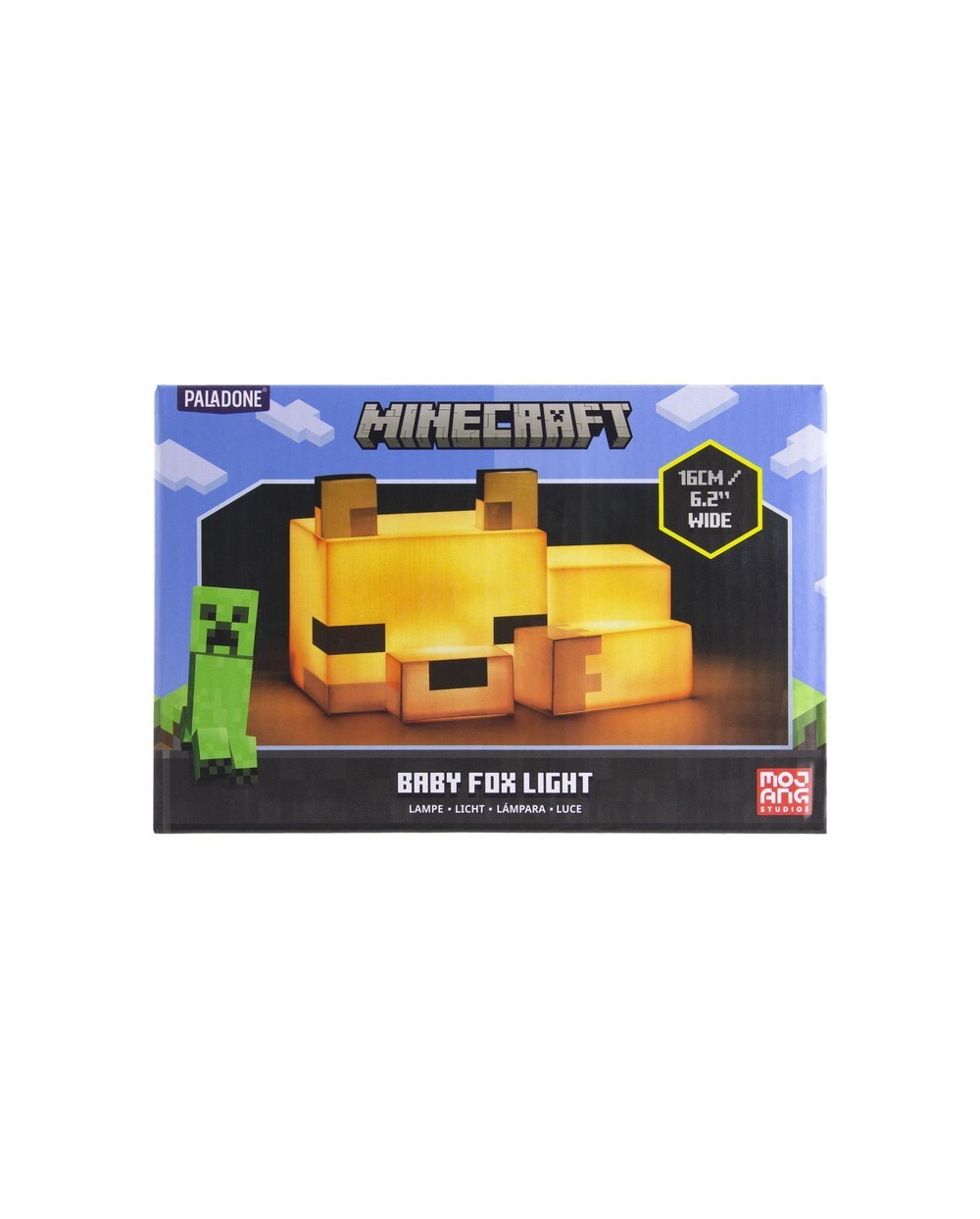 Lampara minecraft forma fox 16 cm