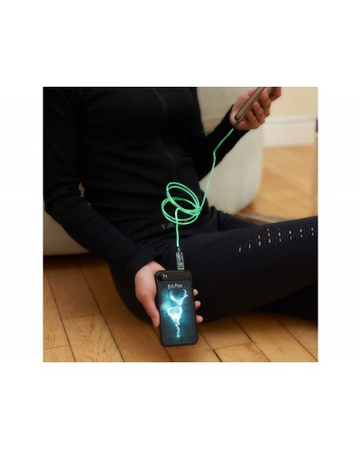Bateria externa iluminada 10000 mah harry potter patronus