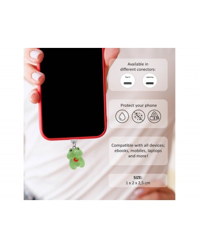 Colgante charm para movil funny lightning strawberry frog