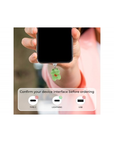 Colgante charm para movil funny lightning strawberry frog