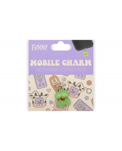 Colgante charm para movil funny lightning strawberry frog