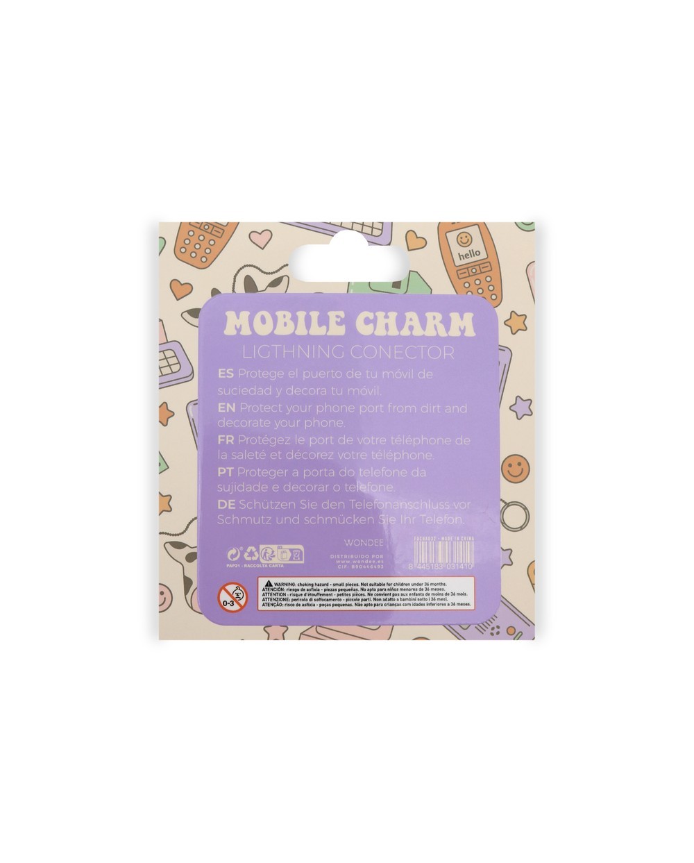 Colgante charm para movil funny lightning strawberry frog