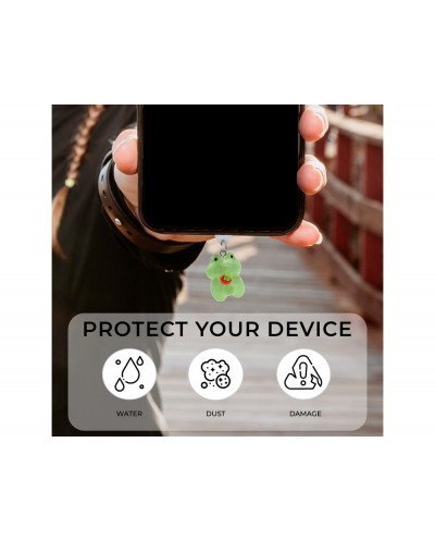 Colgante charm para movil funny type c strawberry frog