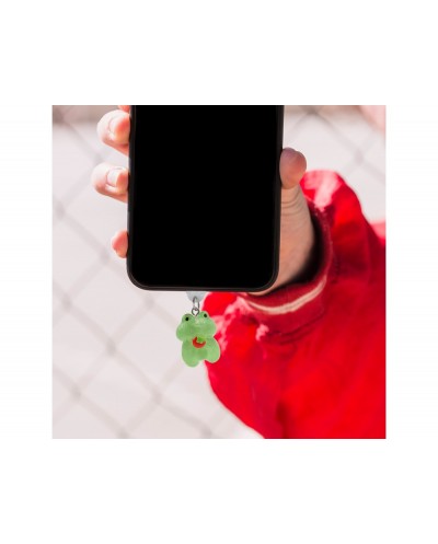 Colgante charm para movil funny type c strawberry frog