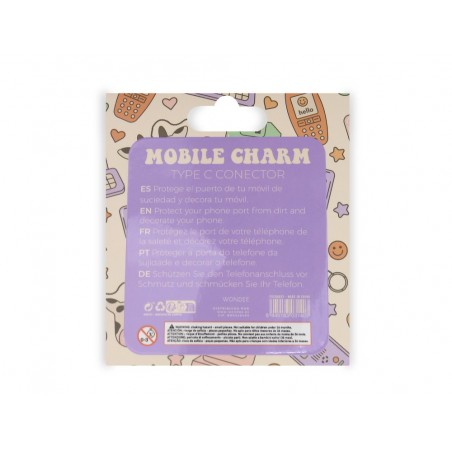 Colgante charm para movil funny type c strawberry frog