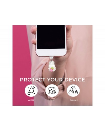 Colgante charm para movil funny lightning white rabbit