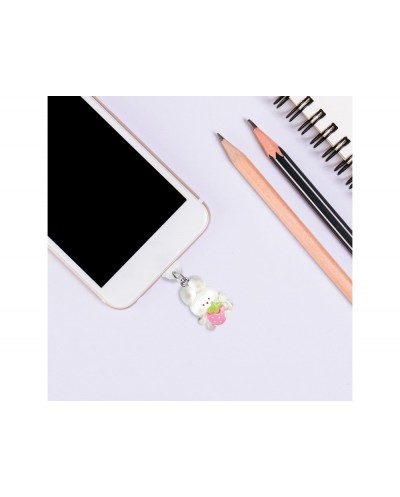 Colgante charm para movil funny lightning white rabbit