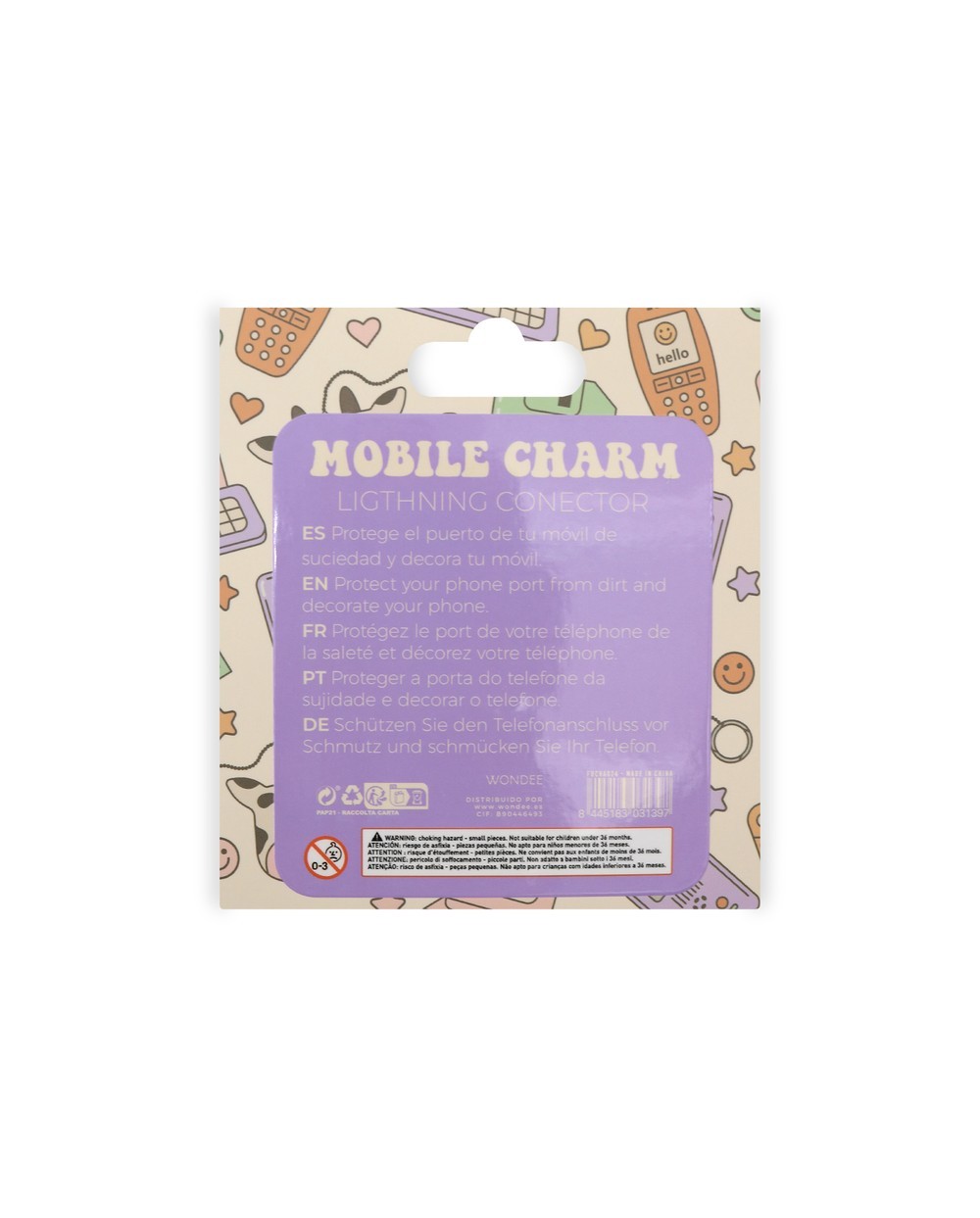 Colgante charm para movil funny lightning white rabbit