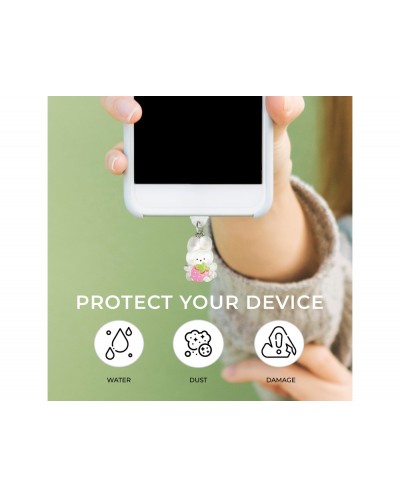 Colgante charm para movil funny type c white rabbit