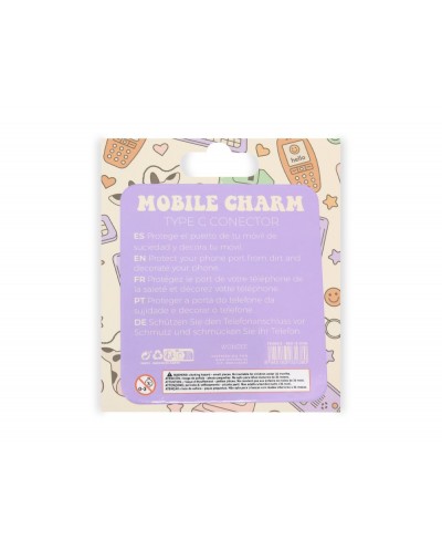 Colgante charm para movil funny type c white rabbit
