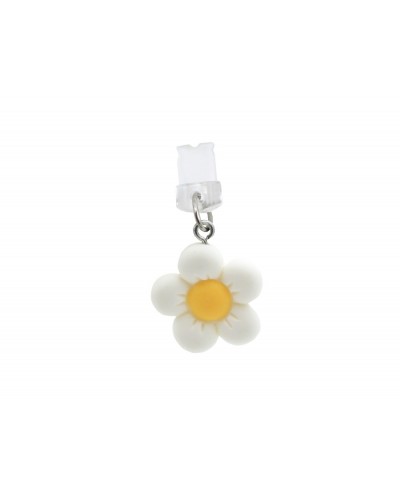 Colgante charm para movil funny lightning white flower