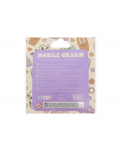 Colgante charm para movil funny lightning white flower