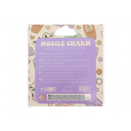 Colgante charm para movil funny lightning white flower