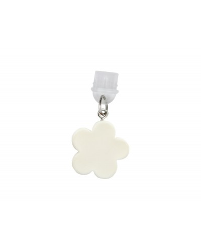 Colgante charm para movil funny type c white flower