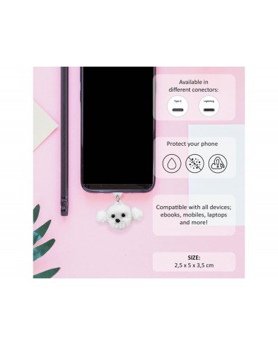 Colgante charm para movil funny lightning dog