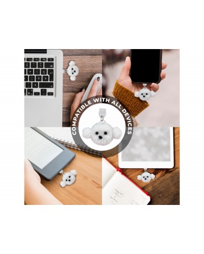 Colgante charm para movil funny type c dog