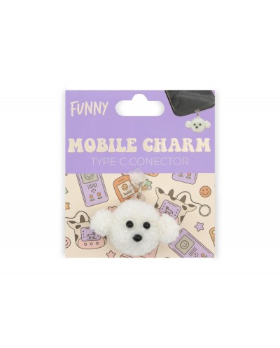 Colgante charm para movil funny type c dog