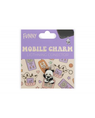 Colgante charm para movil funny lightning panda
