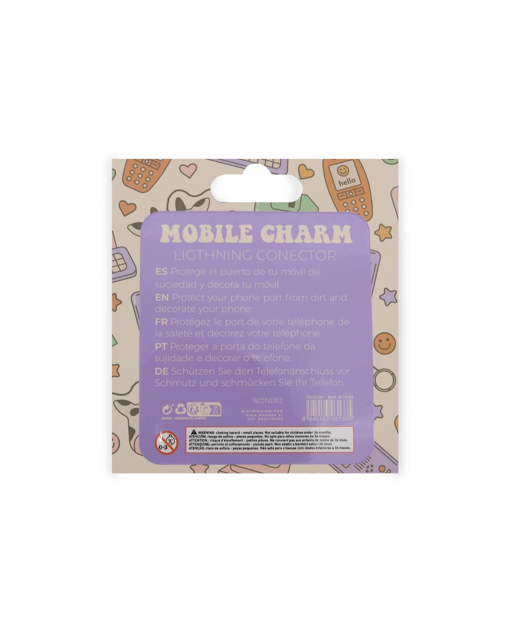 Colgante charm para movil funny lightning panda