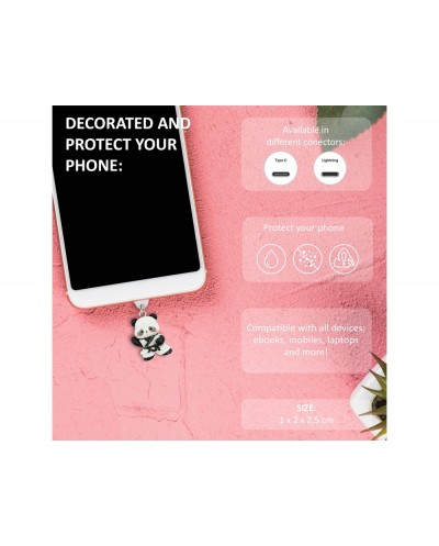 Colgante charm para movil funny type c panda