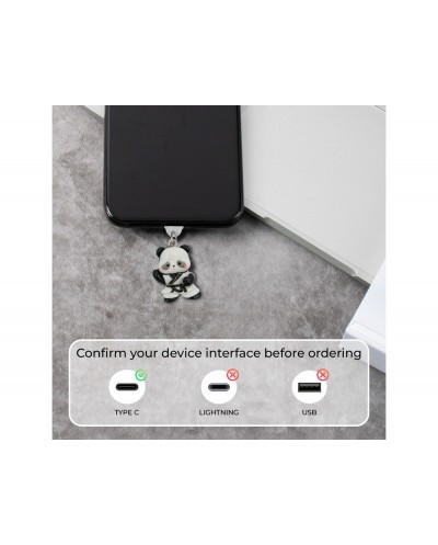 Colgante charm para movil funny type c panda