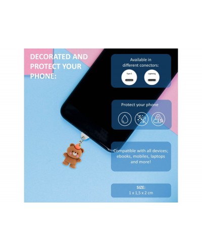 Colgante charm para movil funny lightning carrot bear