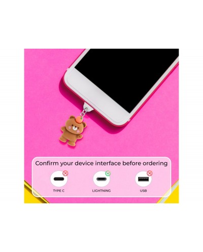Colgante charm para movil funny lightning carrot bear