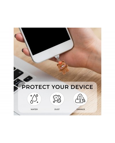 Colgante charm para movil funny lightning carrot bear