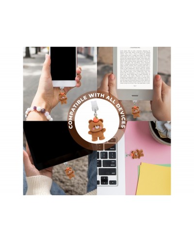 Colgante charm para movil funny lightning carrot bear