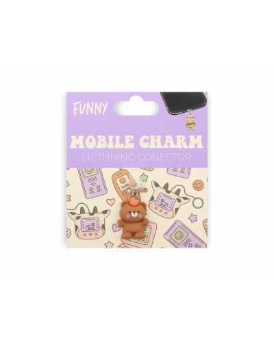 Colgante charm para movil funny lightning carrot bear