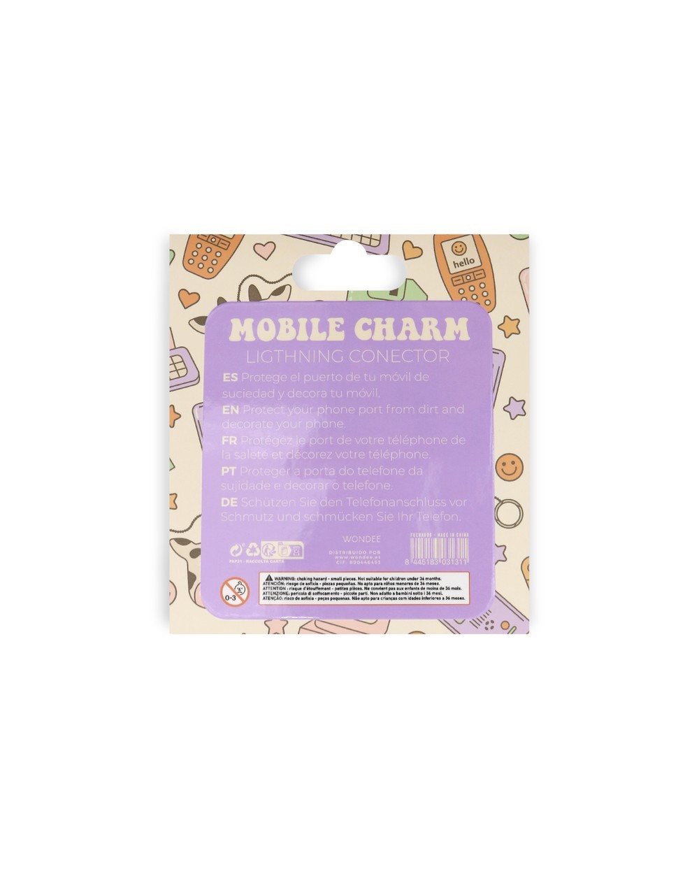 Colgante charm para movil funny lightning carrot bear