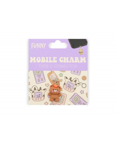 Colgante charm para movil funny type c carrot bear