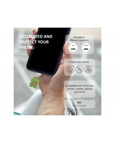 Colgante charm para movil funny lightning frog