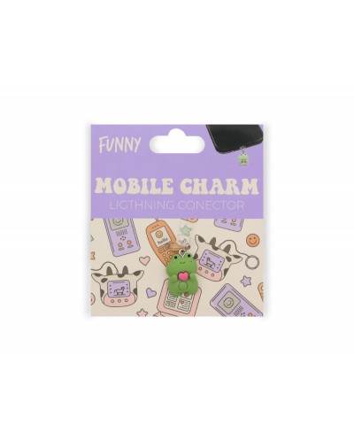 Colgante charm para movil funny lightning frog