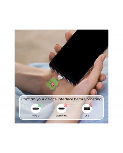 Colgante charm para movil funny type c frog