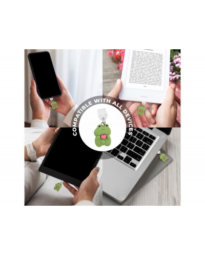 Colgante charm para movil funny type c frog
