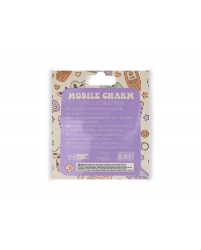 Colgante charm para movil funny type c frog