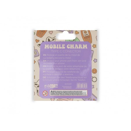 Colgante charm para movil funny type c frog