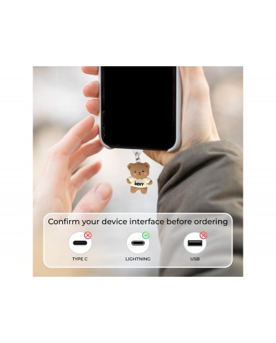 Colgante charm para movil funny lightning bear