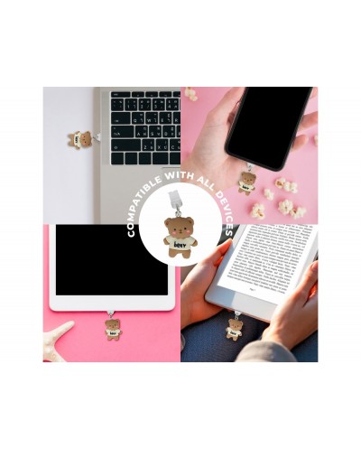 Colgante charm para movil funny lightning bear