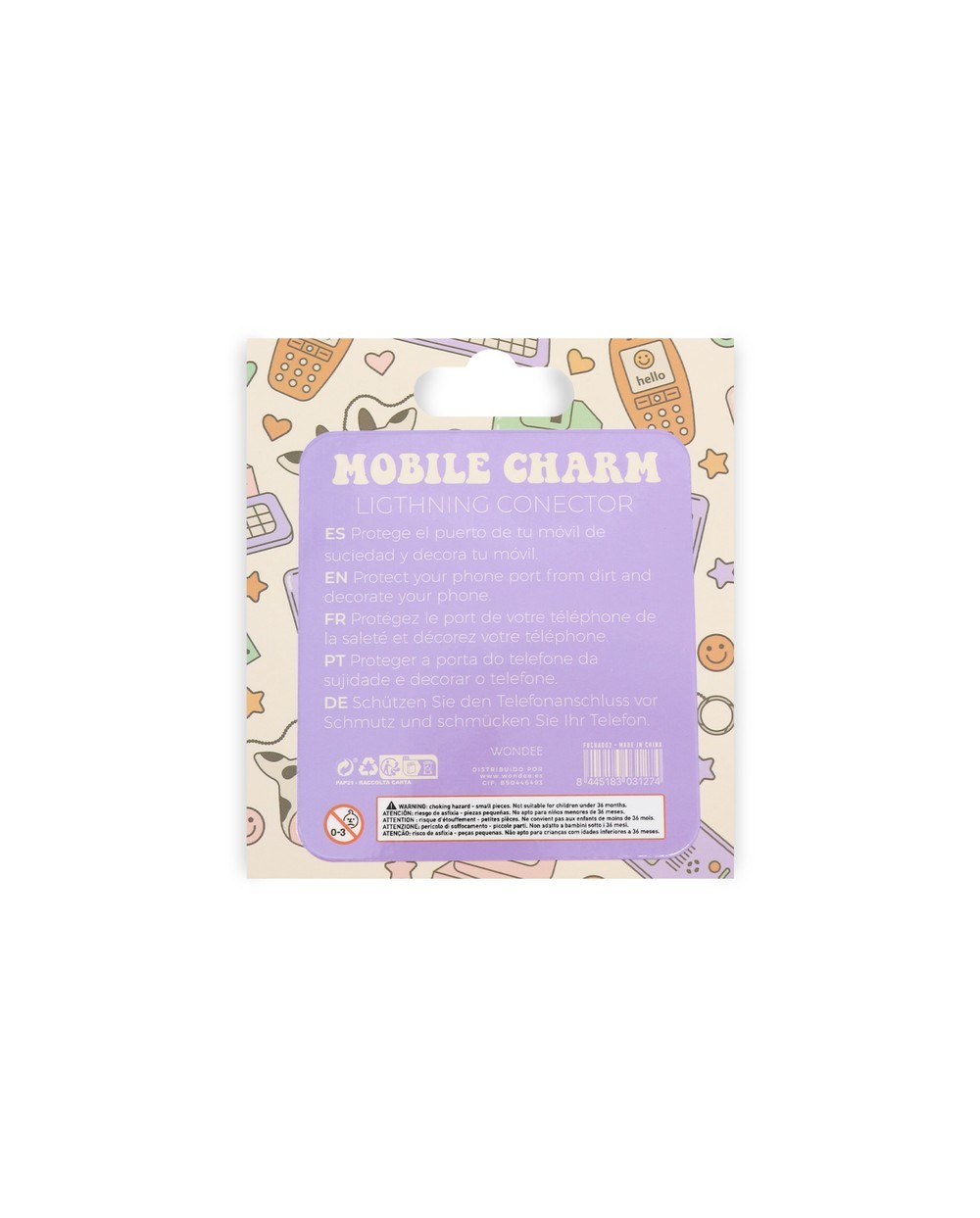 Colgante charm para movil funny lightning bear