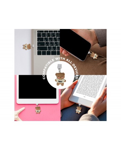 Colgante charm para movil funny type c bear