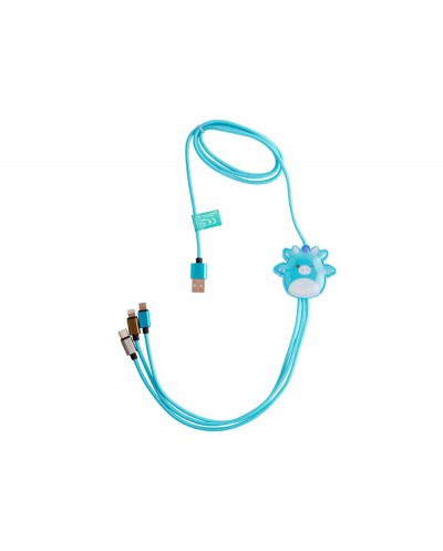 Cable de carga squishmallows 3 en 1 micro usb usb c lightning tatiana 12 m