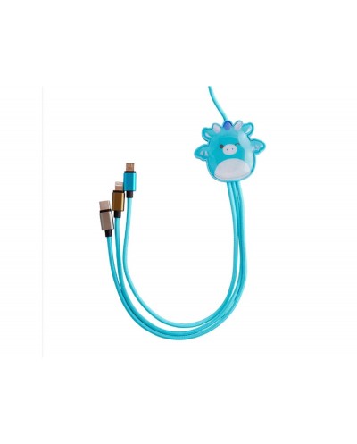 Cable de carga squishmallows 3 en 1 micro usb usb c lightning tatiana 12 m