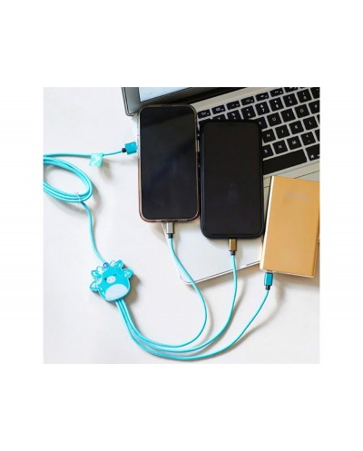 Cable de carga squishmallows 3 en 1 micro usb usb c lightning tatiana 12 m