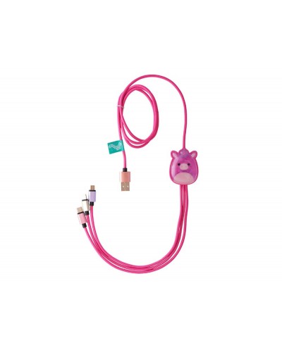 Cable de carga squishmallows 3 en 1 micro usb usb c lightning lola 12 m