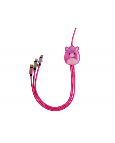 Cable de carga squishmallows 3 en 1 micro usb usb c lightning lola 12 m