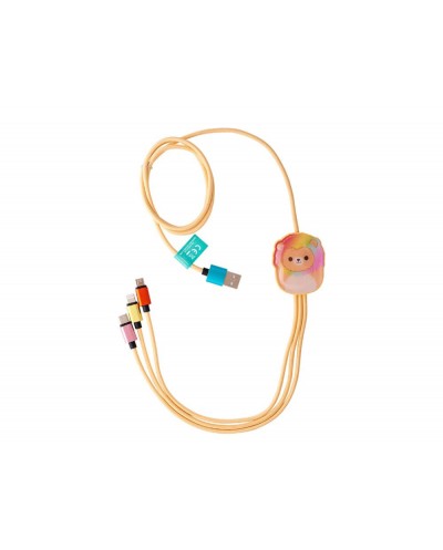Cable de carga squishmallows 3 en 1 micro usb usb c lightning leonard 12 m