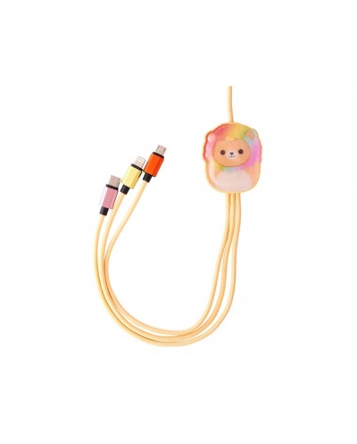 Cable de carga squishmallows 3 en 1 micro usb usb c lightning leonard 12 m