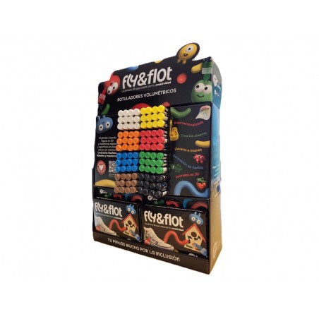 Rotulador tcolors flyflot efecto 3d volumetrico 25 ml expositor de sobremesa 96 unidades colores surtidos 